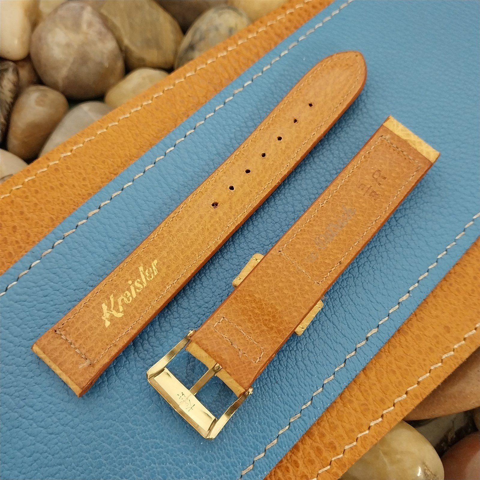 Vintage 5/8" Ostrich Kreisler Unused Classic Single Keeper 1950s Watch Band