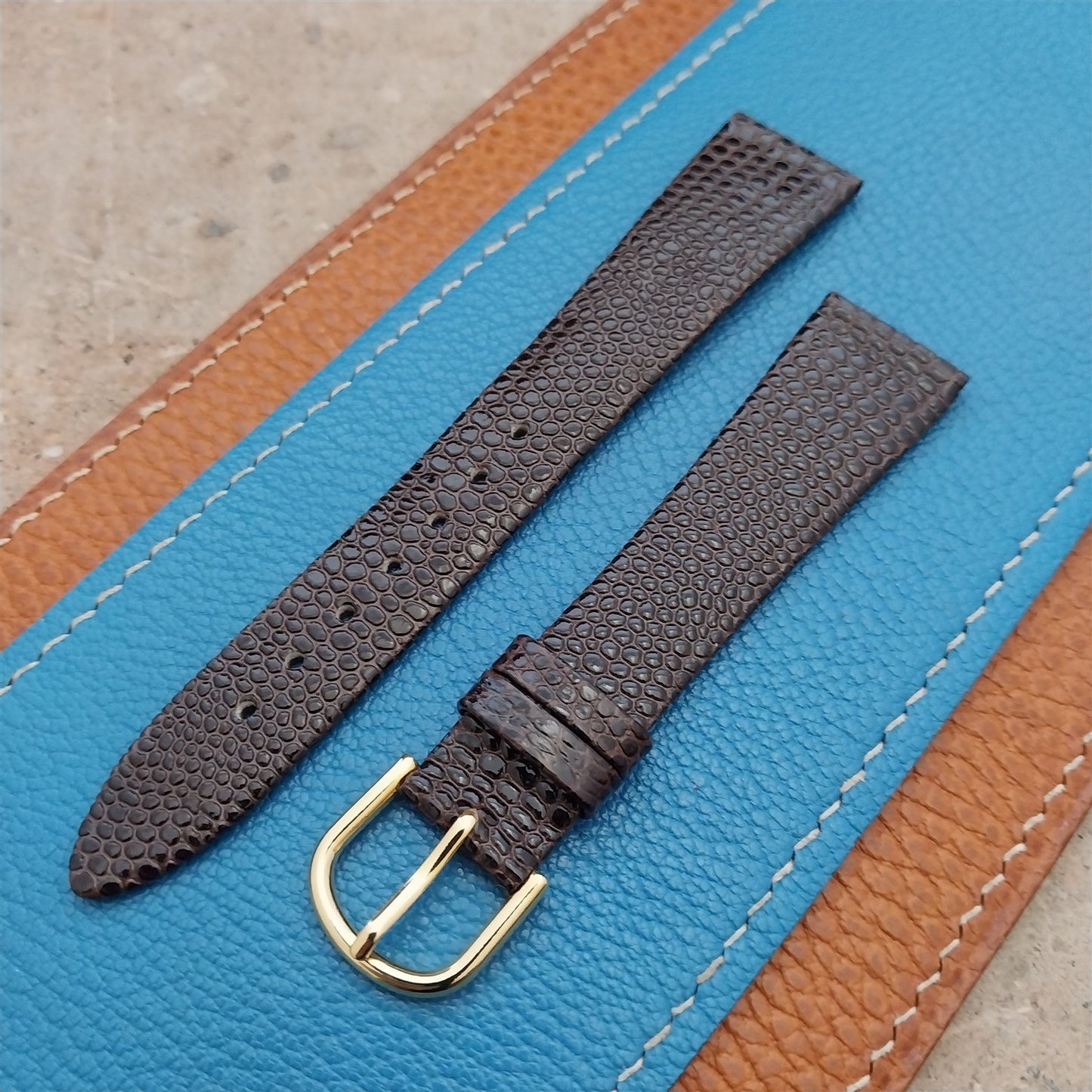 18mm Downing Brown Lizard Calf Tapered nos Unused Vintage Watch Strap