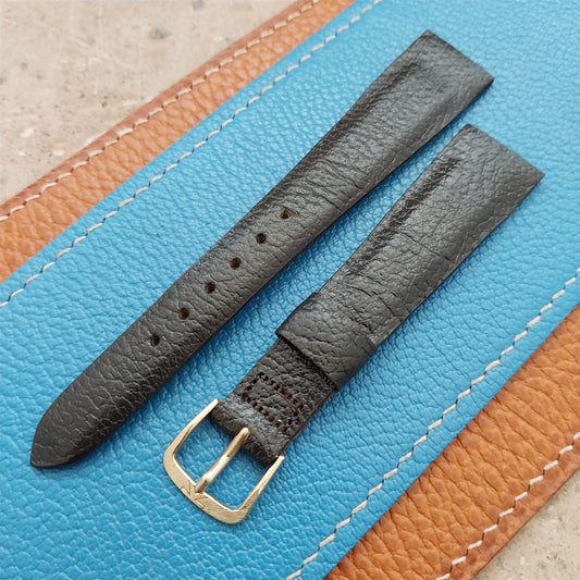 18mm Kalbe Buffalo Tapered Brown Leather 1970s Vintage Watch Strap