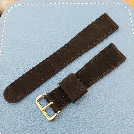 3/4" 19mm Black Suede Tapered nos Unused 1950s Vintage Watch Band