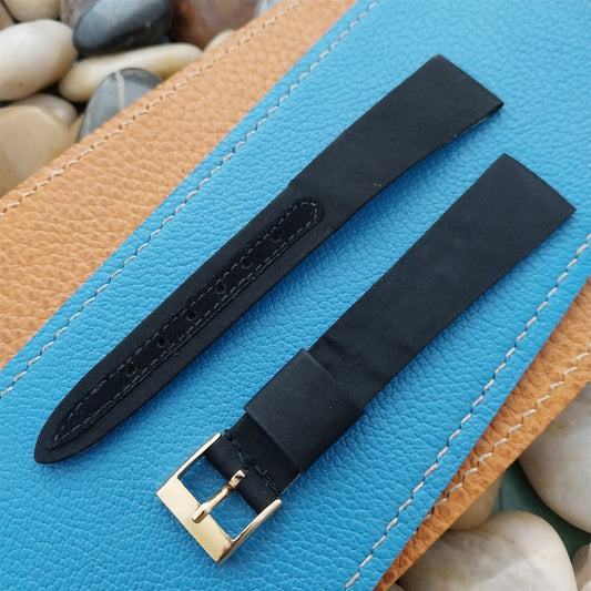 3/4" Kalbe Lico Italy Black Satin Strap Long 1960s-1970s nos Vintage Watch Band