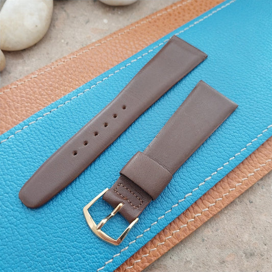22mm Speidel Brown Leather nos Unused Classic Tapered 1970s Vintage Watch Strap