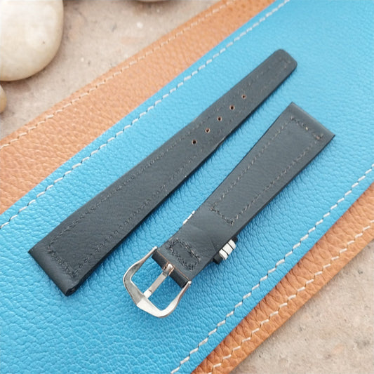 Vintage 19mm 1970s JB Champion Black & White Leather & Corfam Unused Watch Strap