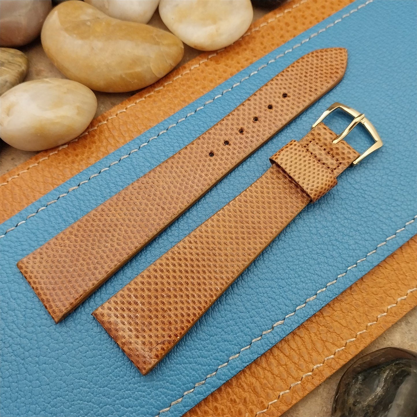 22mm Speidel USA Brown Karung Snake Long nos Vintage Watch Band