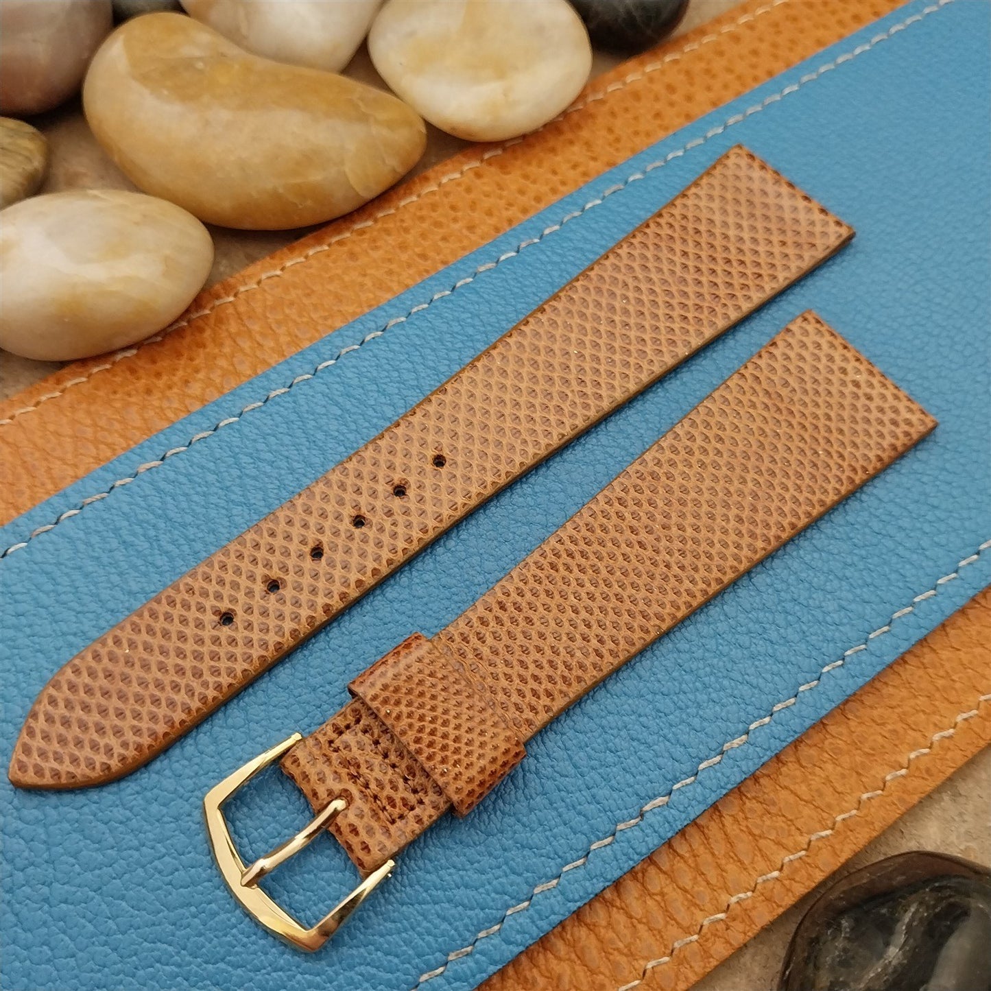 22mm 7/8" Speidel USA Brown Karung Snake Long nos Vintage Watch Band