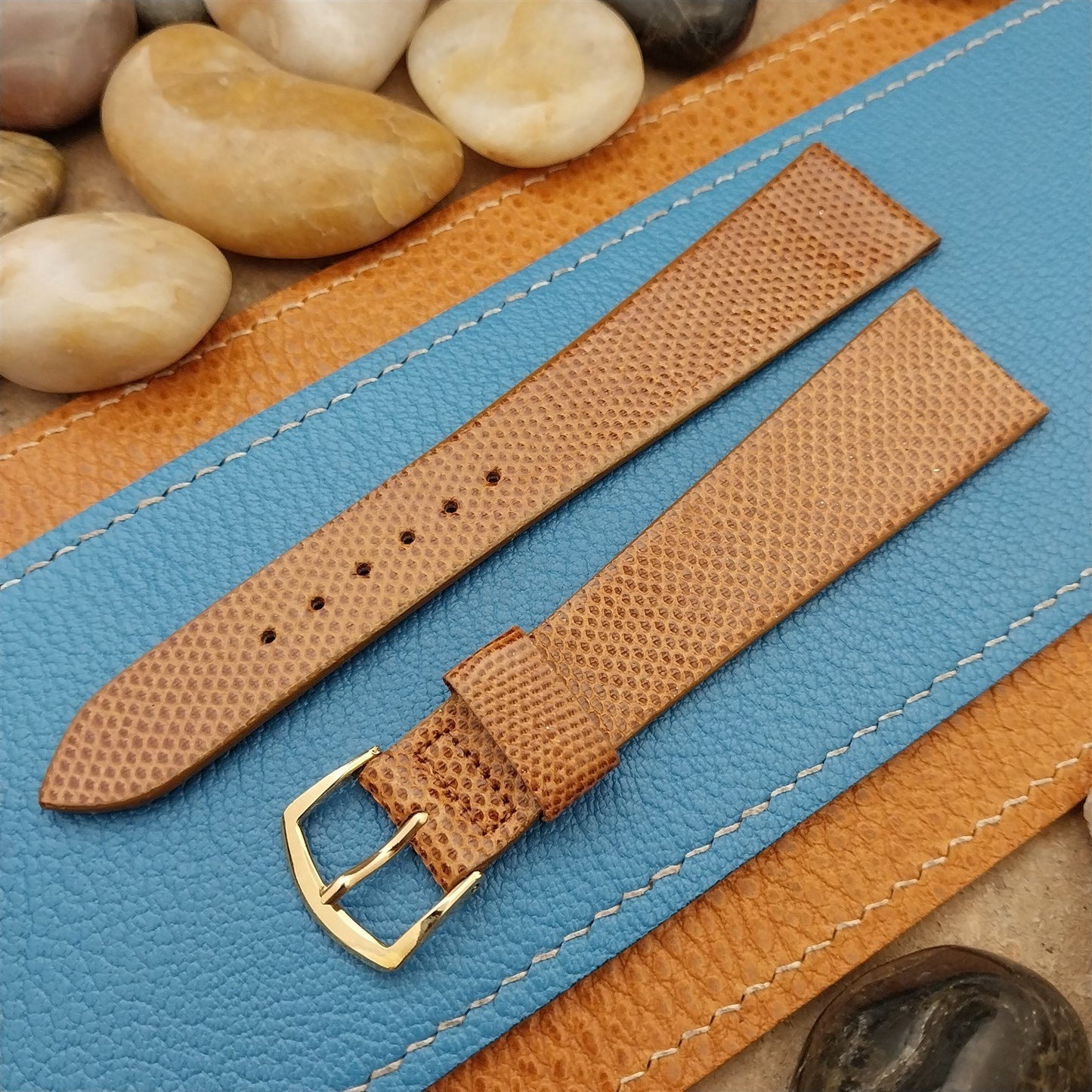 22mm 7/8" Speidel USA Brown Karung Snake Long nos Vintage Watch Band