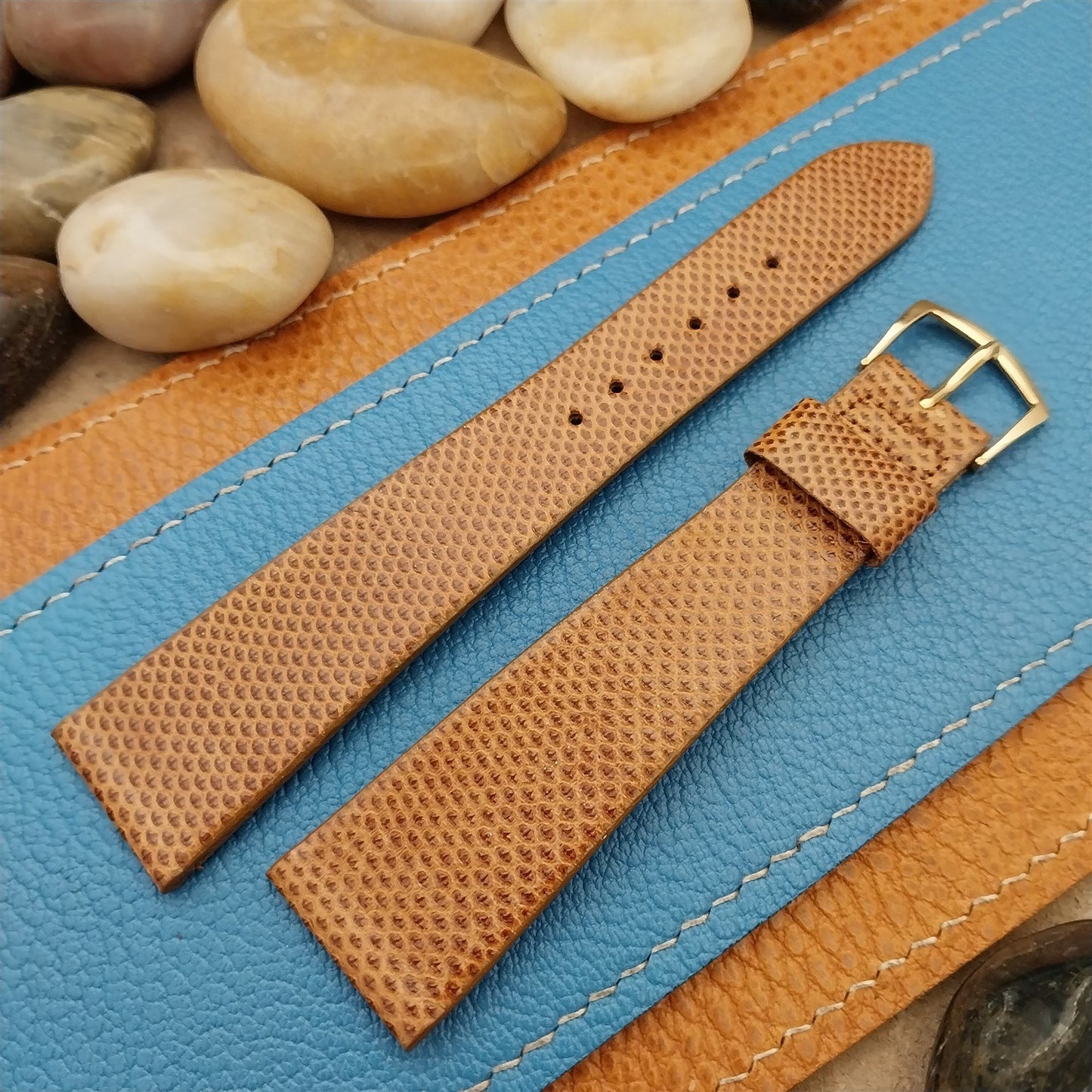 22mm 7/8" Speidel USA Brown Karung Snake Long nos Vintage Watch Band