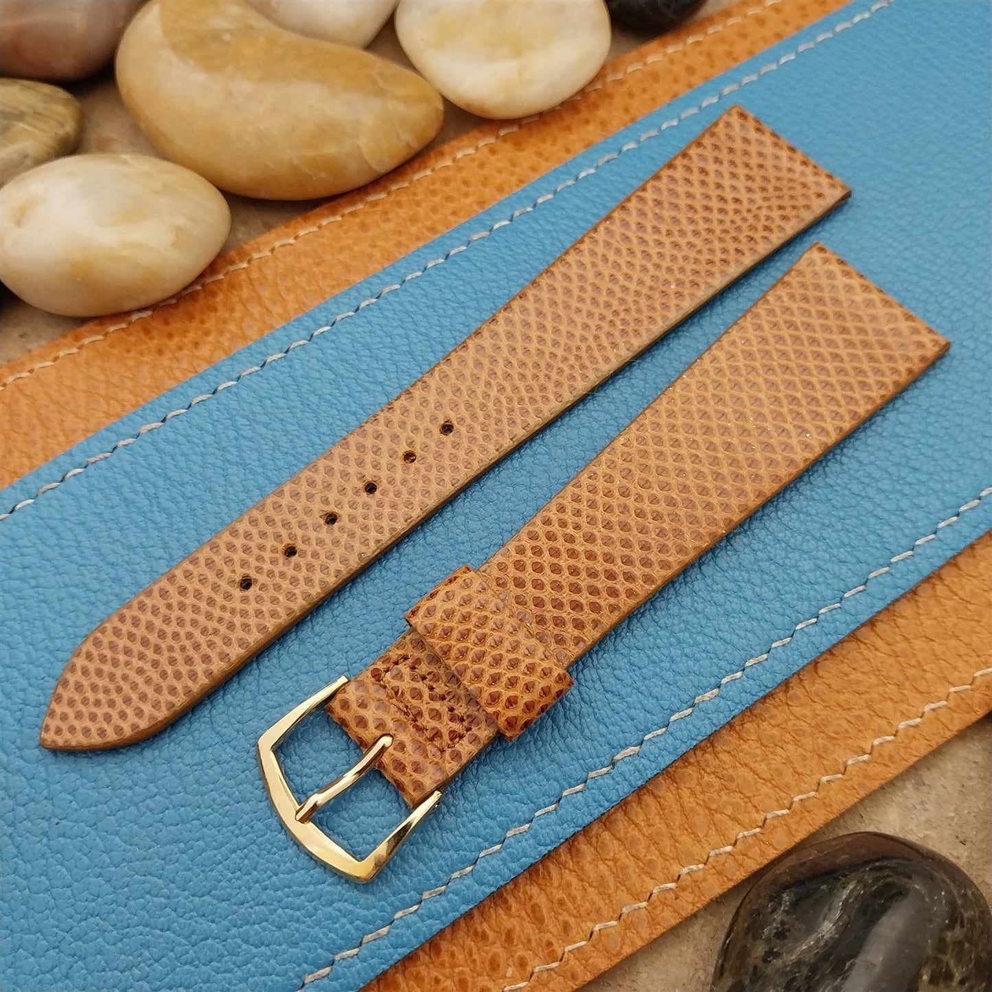 22mm 7/8" Speidel USA Brown Karung Snake Long nos Vintage Watch Band