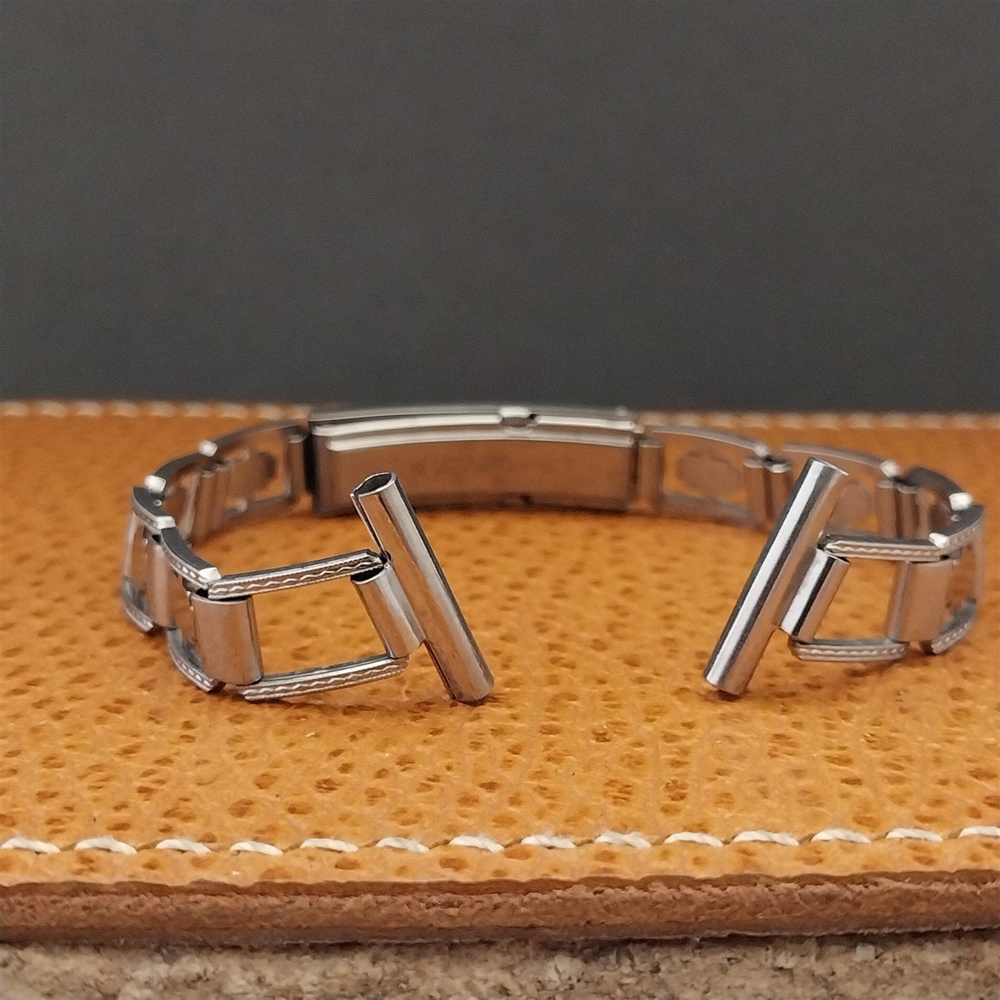 5/8" Art Deco 1940s JB Champion Lance Stainless Steel nos Vintage Watch Band