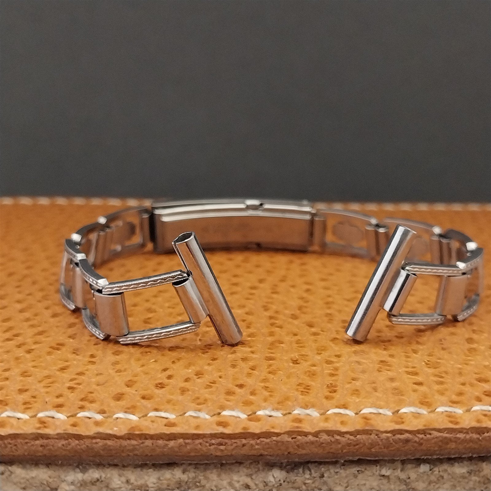 5/8" Art Deco 1940s JB Champion Lance Stainless Steel nos Vintage Watch Band