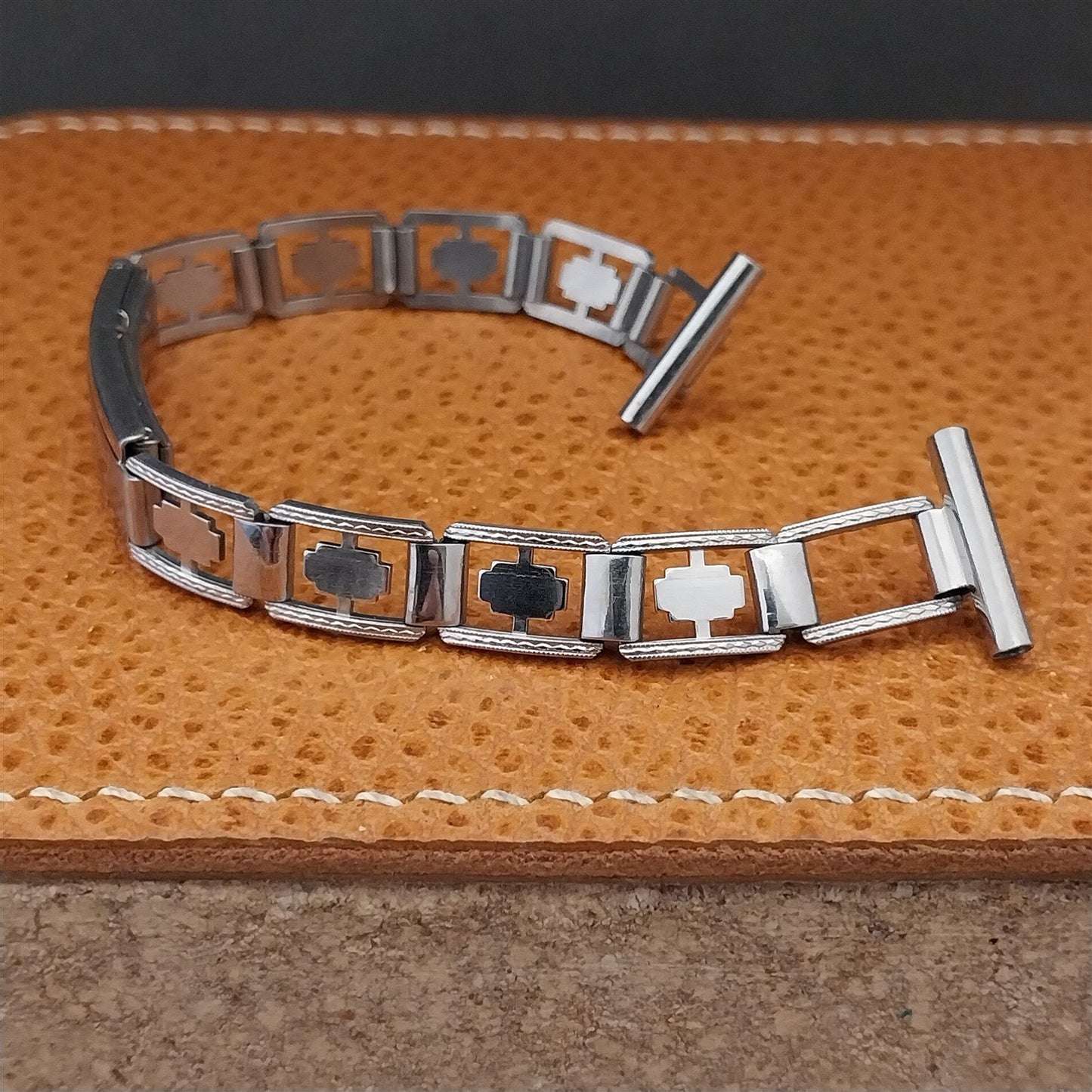 5/8" Art Deco 1940s JB Champion Lance Stainless Steel nos Vintage Watch Band