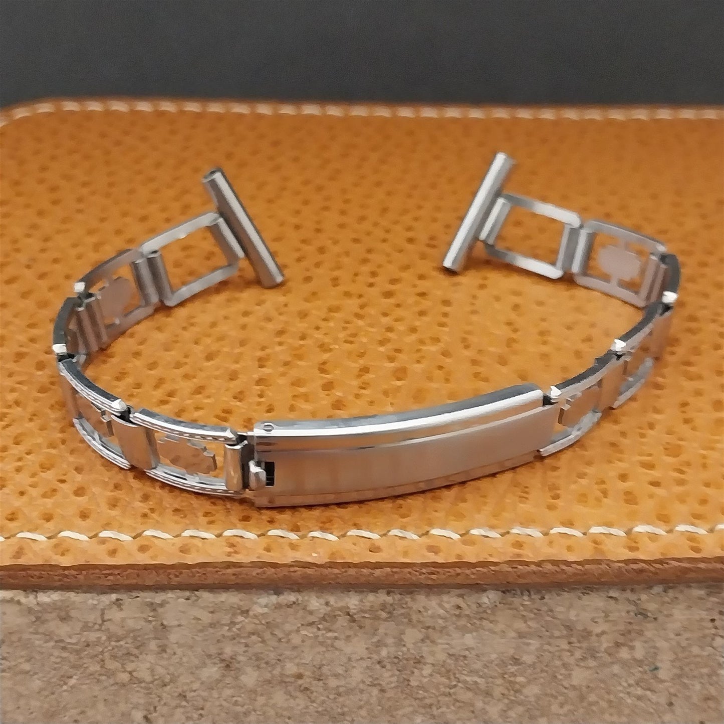 5/8" Art Deco 1940s JB Champion Lance Stainless Steel nos Vintage Watch Band