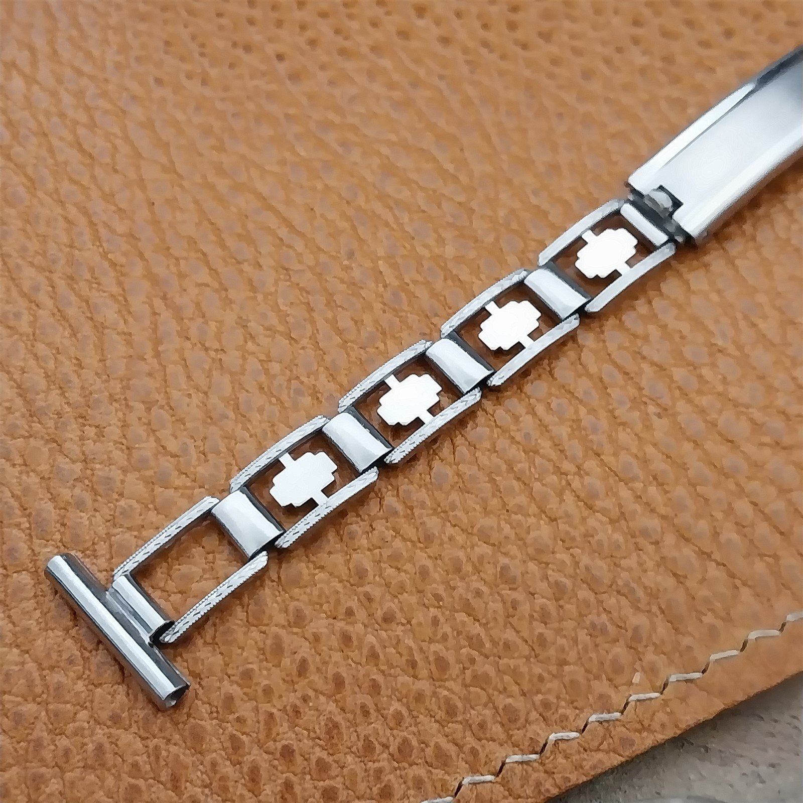 5/8" Art Deco 1940s JB Champion Lance Stainless Steel nos Vintage Watch Band