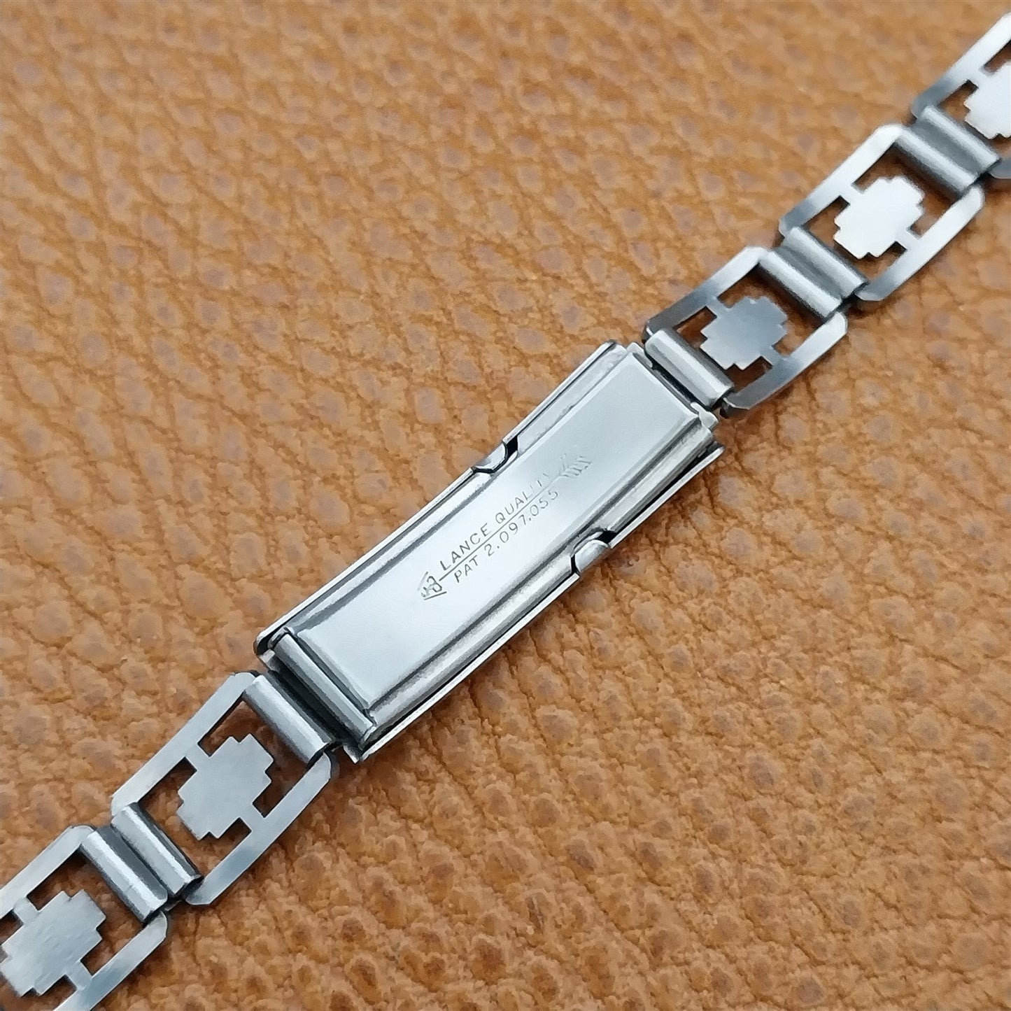 5/8" Art Deco 1940s JB Champion Lance Stainless Steel nos Vintage Watch Band