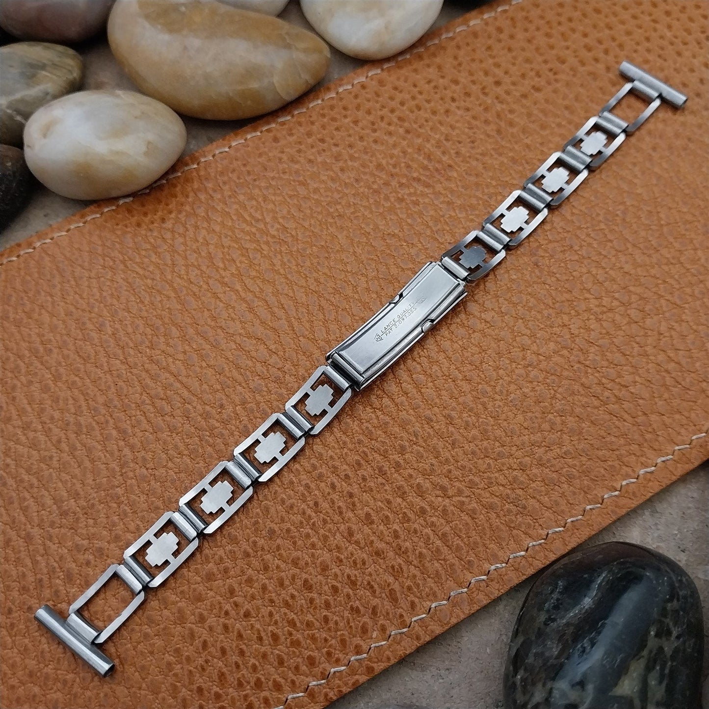 5/8" Art Deco 1940s JB Champion Lance Stainless Steel nos Vintage Watch Band