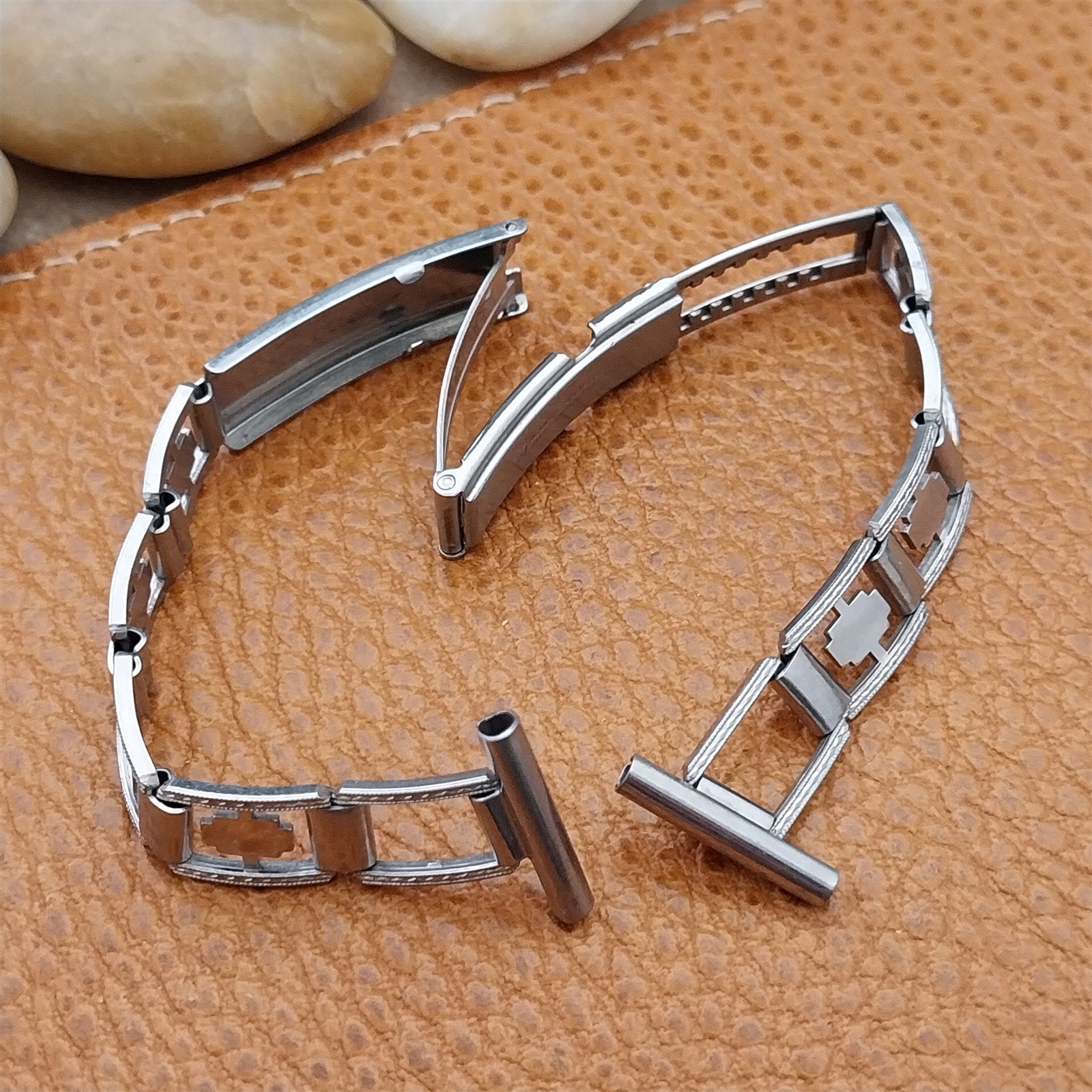 5/8" Art Deco 1940s JB Champion Lance Stainless Steel nos Vintage Watch Band