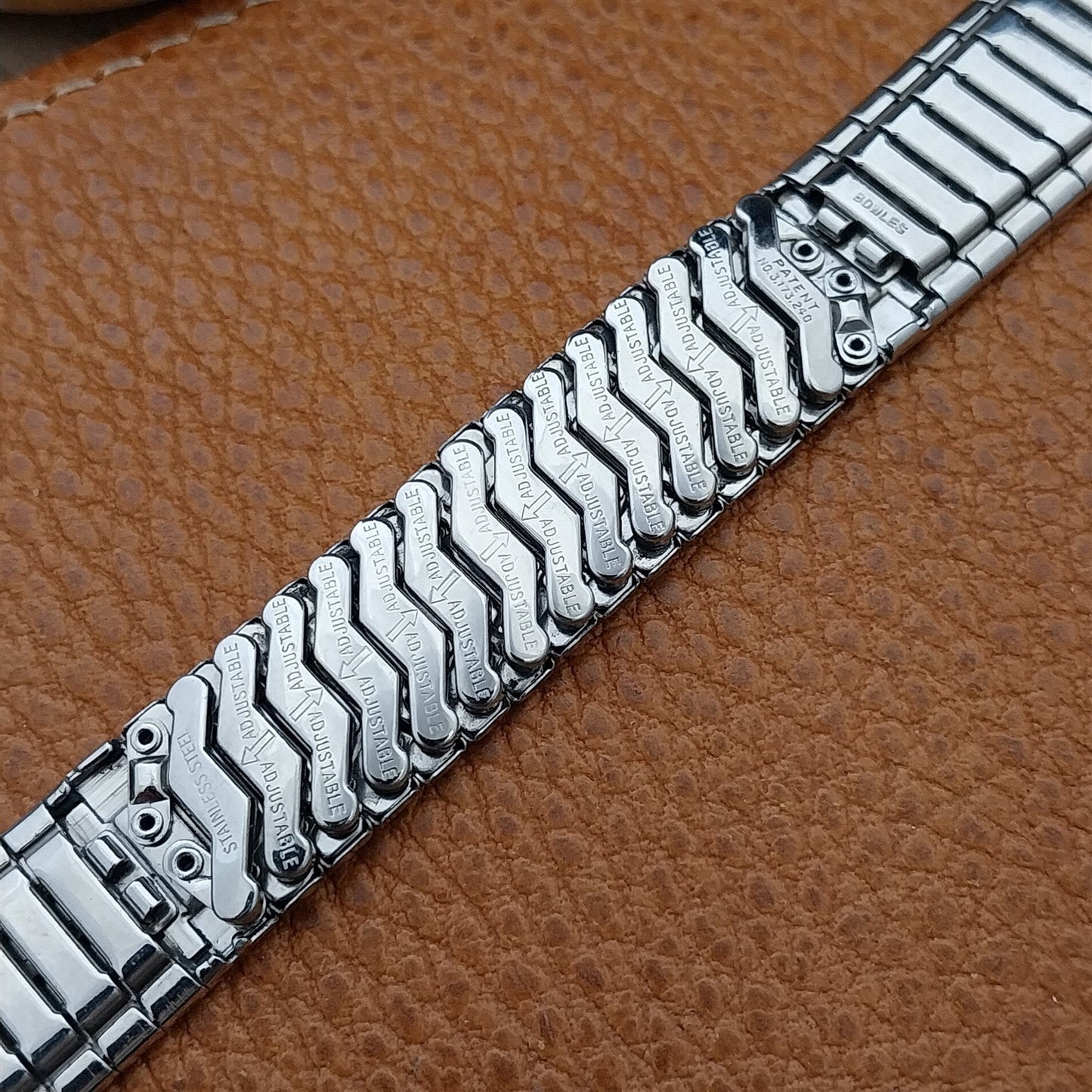 19mm 17mm Stainless Steel Baldwin Unused Classic nos 1970s Vintage Watch Band