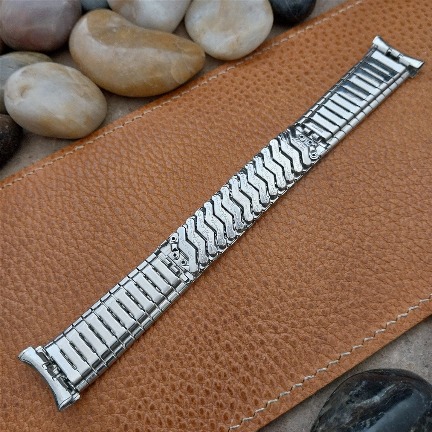 19mm 17mm Stainless Steel Baldwin Unused Classic nos 1970s Vintage Watch Band