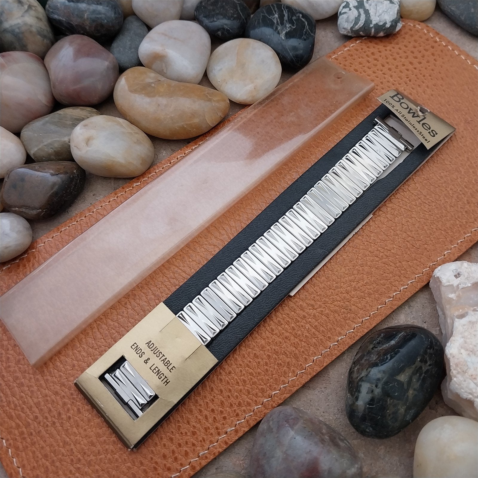 1960s Stainless Steel Vintage Watch Band Bowles USA nos 18mm-19mm