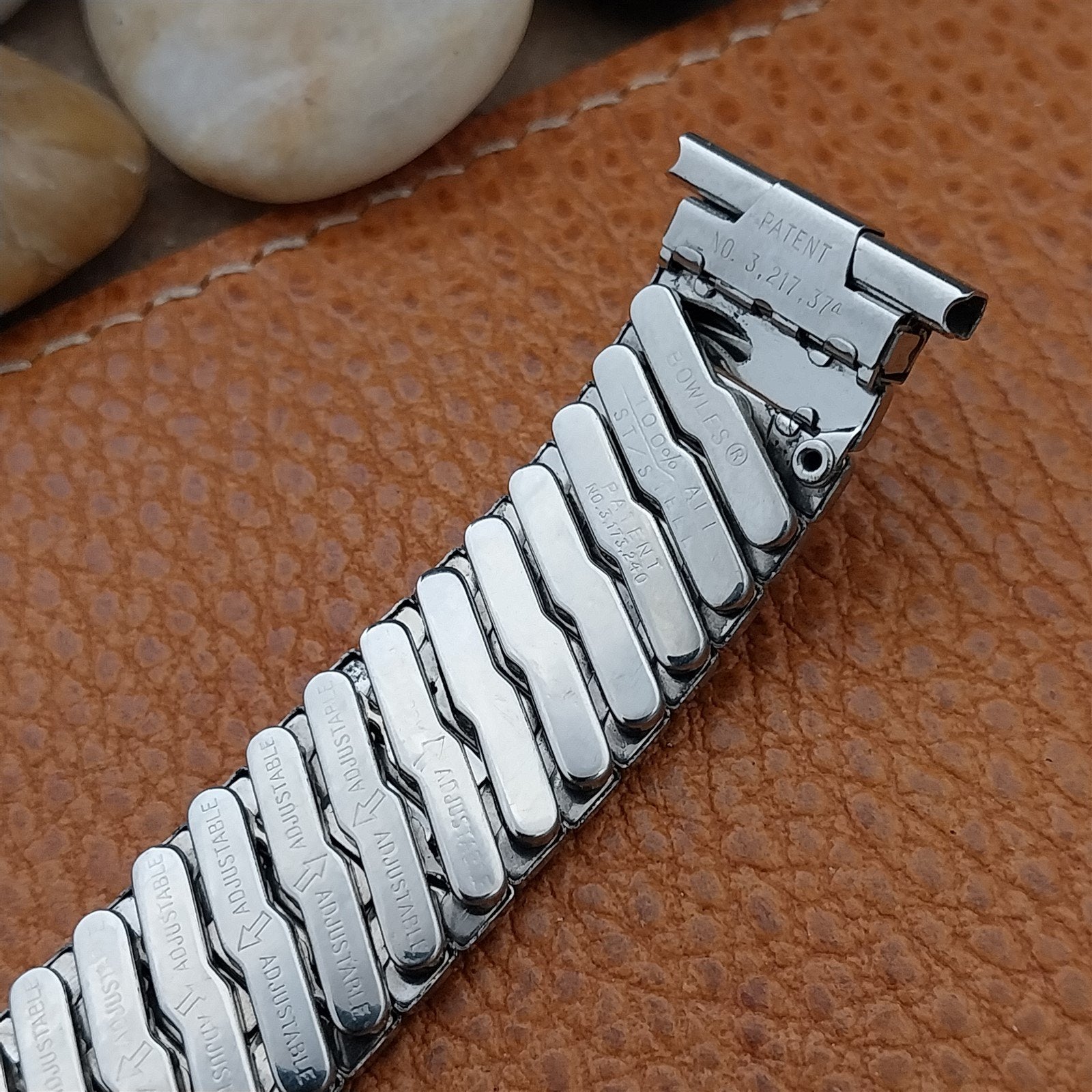 1960s Stainless Steel Vintage Watch Band Bowles USA nos 18mm-19mm