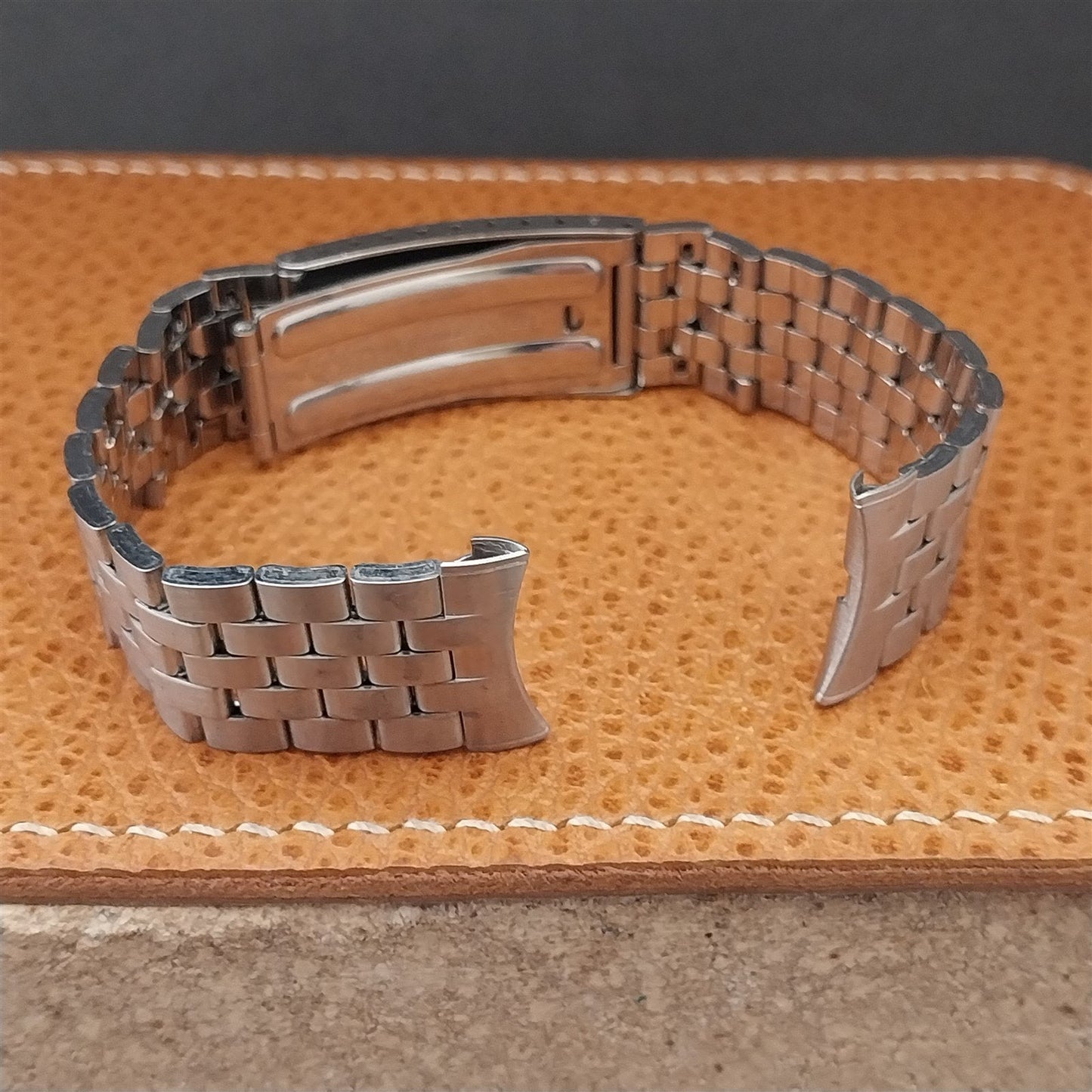 Vintage 19mm 18mm Brick Link Stainless Steel Kreisler Stelux Unused Watch Band