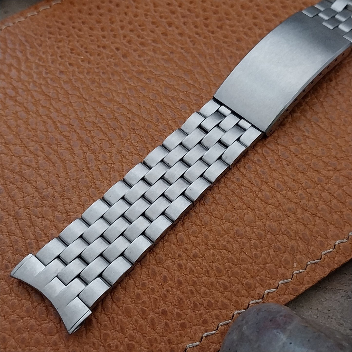 Vintage 19mm 18mm Brick Link Stainless Steel Kreisler Stelux Unused Watch Band