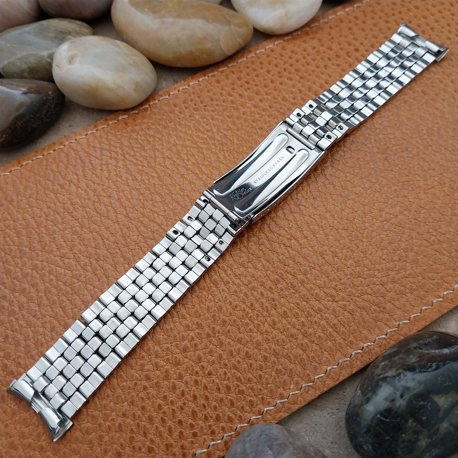 Vintage 19mm 18mm Brick Link Stainless Steel Kreisler Stelux Unused Watch Band