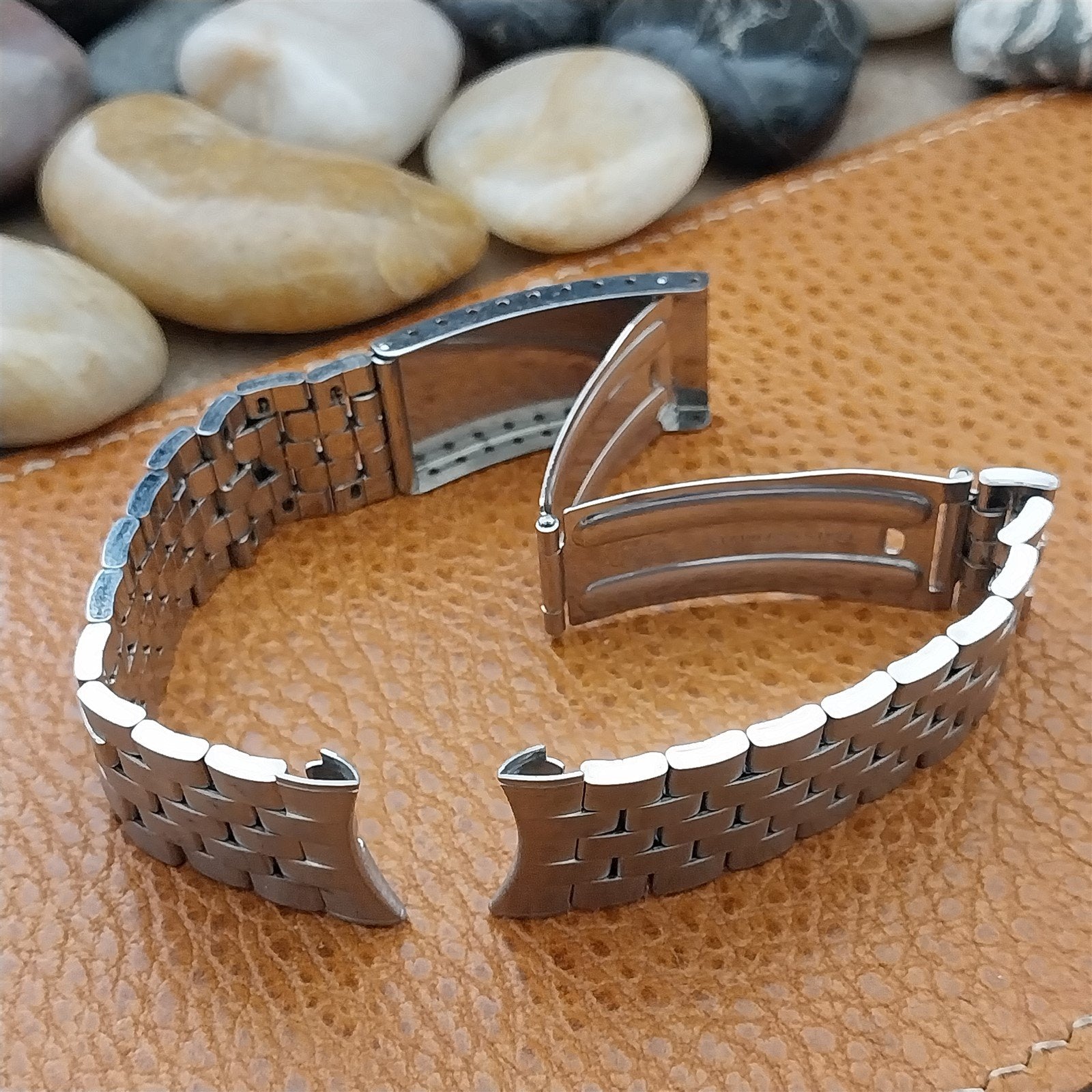 Vintage 19mm 18mm Brick Link Stainless Steel Kreisler Stelux Unused Watch Band