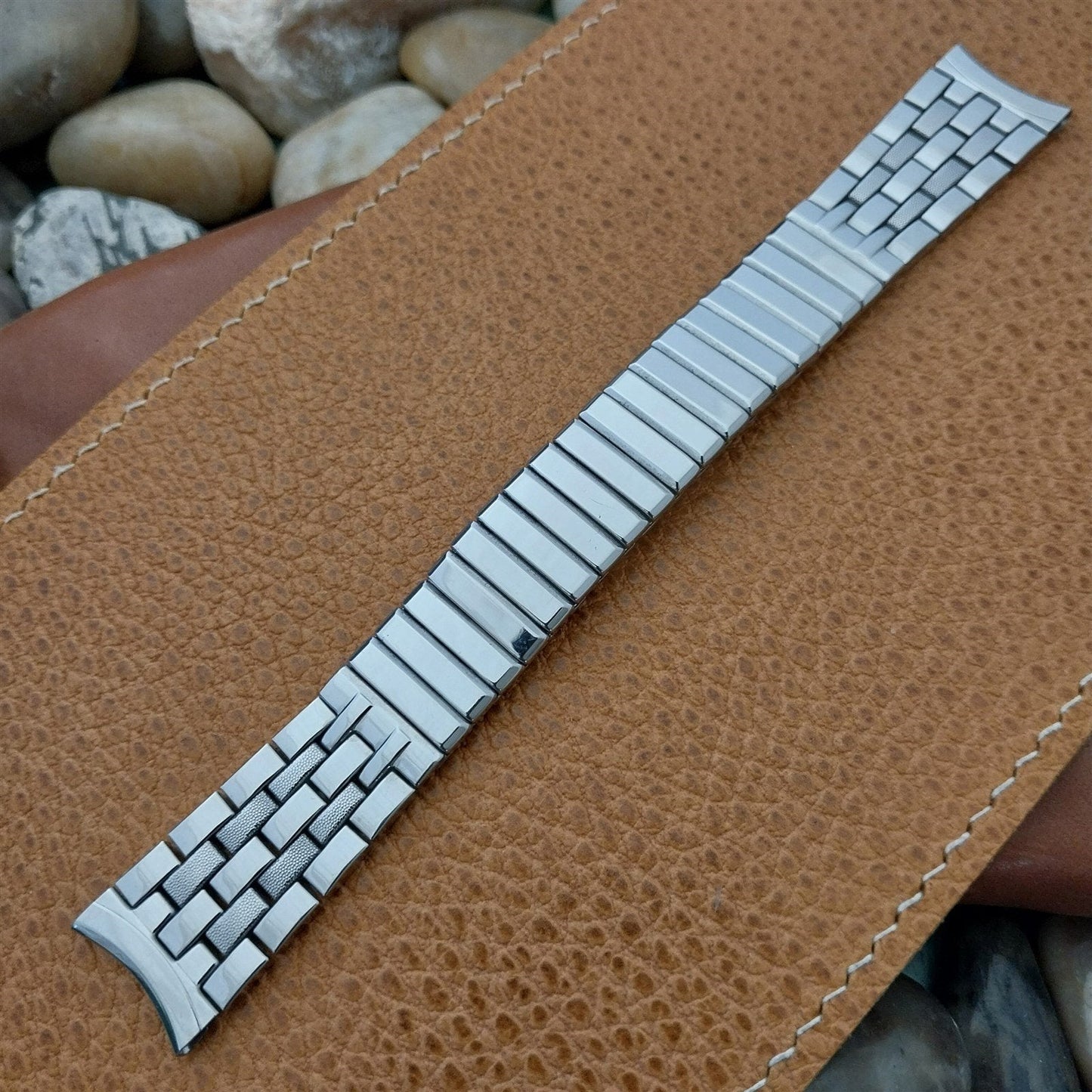 11/16" mcm Stainless Steel Gemex Brick-Link Unused 1950s Vintage Watch Band