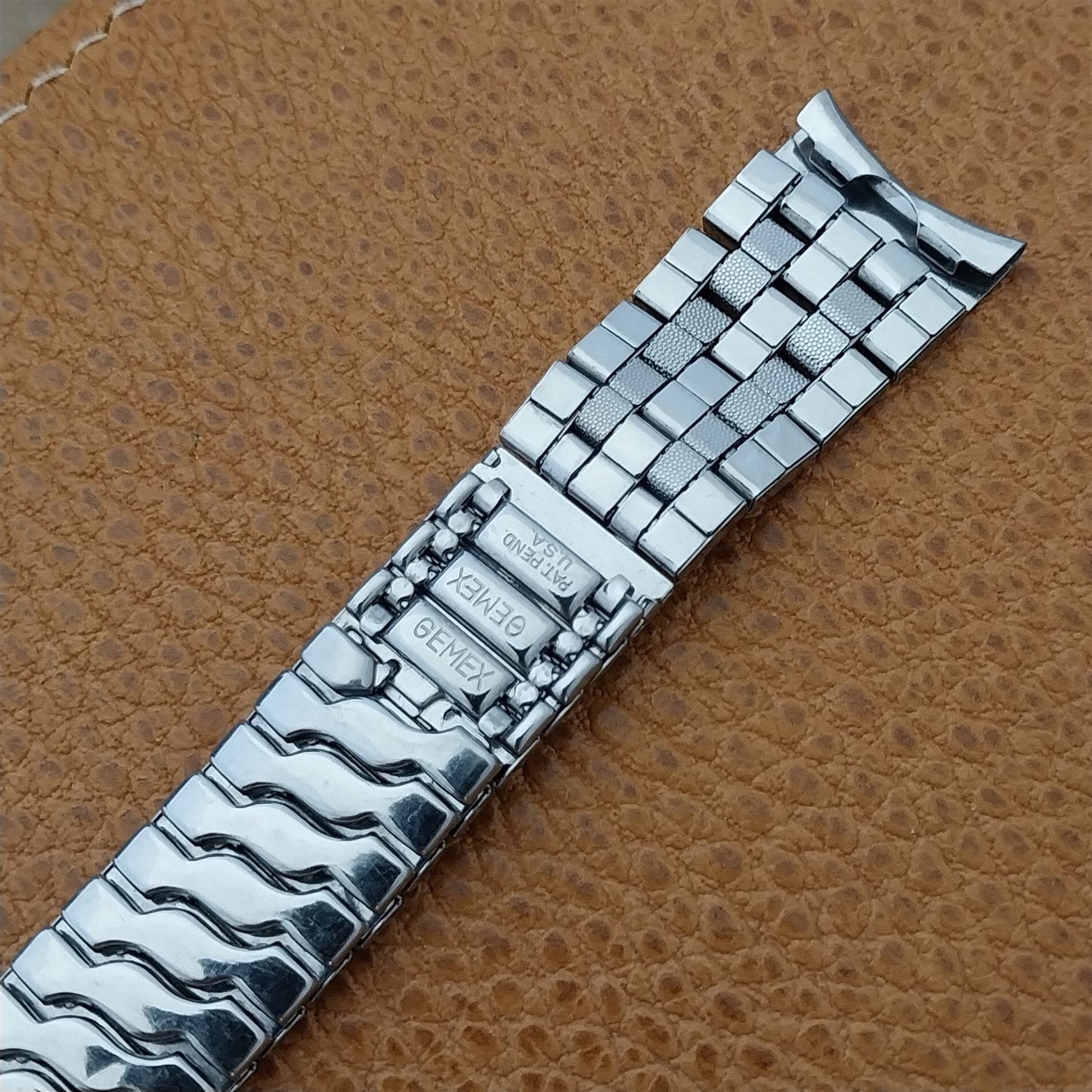 11/16" mcm Stainless Steel Gemex Brick-Link Unused 1950s Vintage Watch Band