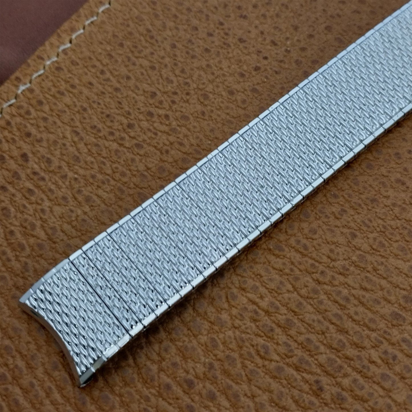 17.2mm 10K White Gold-Filled Speidel Thinline nos Unused Vintage Watch Band