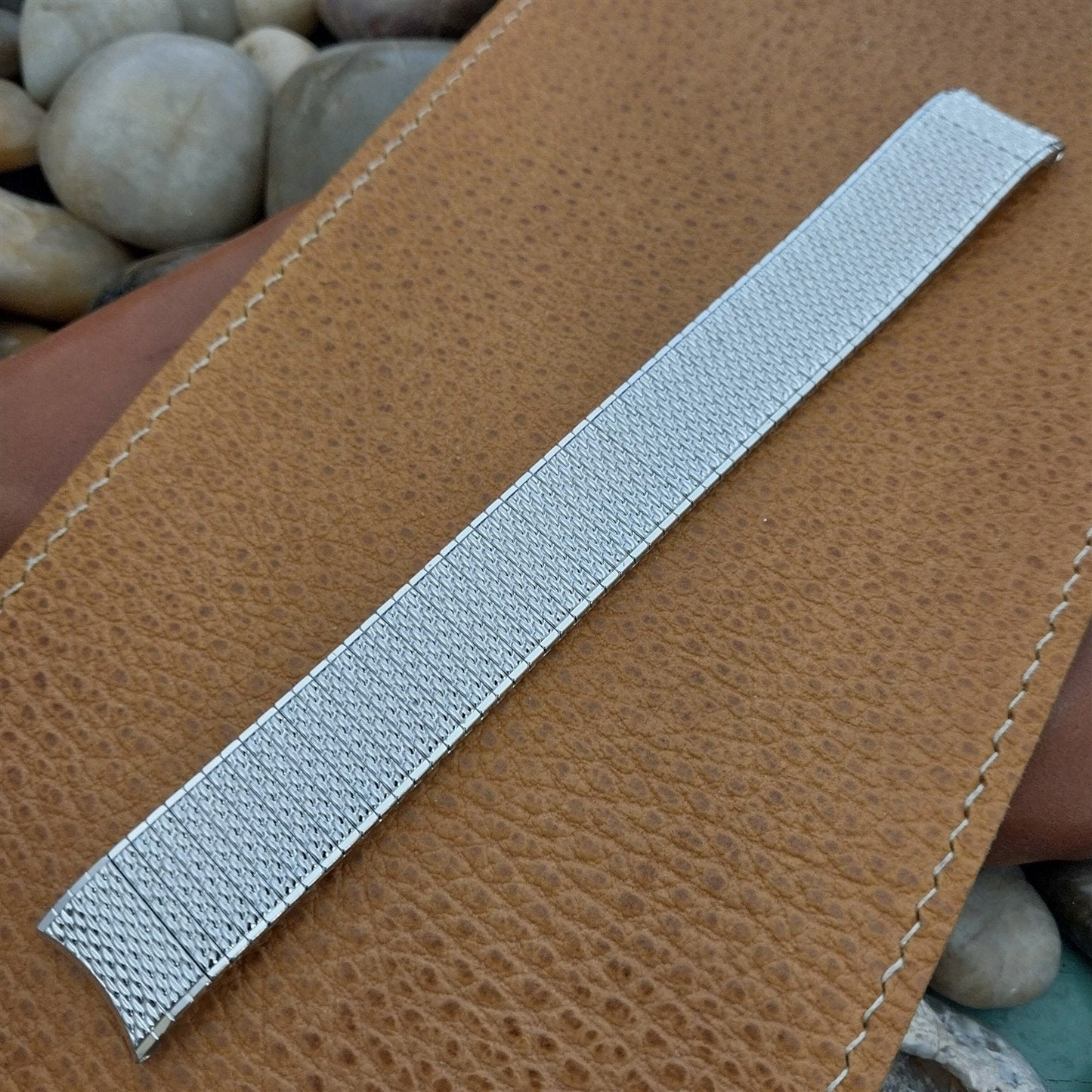 17.2mm 10K White Gold-Filled Speidel Thinline nos Unused Vintage Watch Band