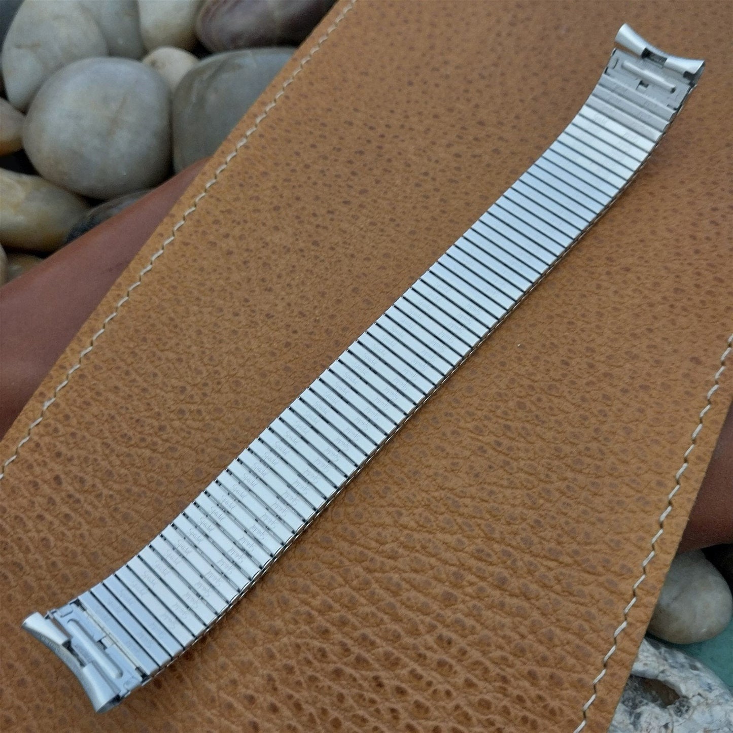 17.2mm 10K White Gold-Filled Speidel Thinline nos Unused Vintage Watch Band