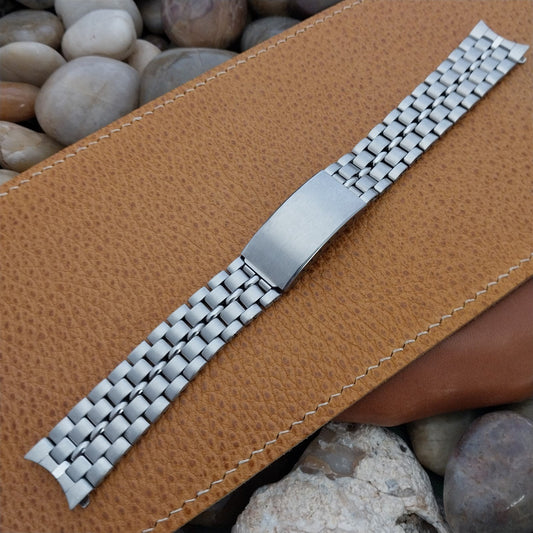 18mm Stainless Steel Long Rice Beads Classic 1960s-70s Unused Vintage Watch Band