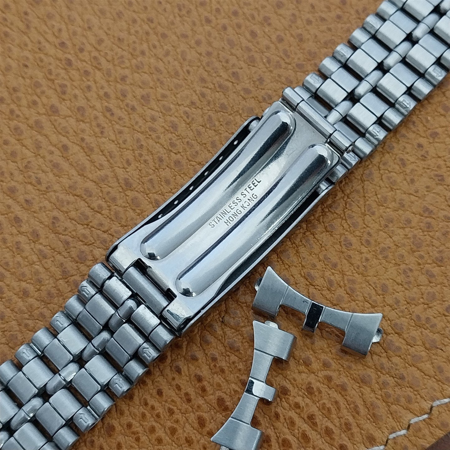 18mm Stainless Steel Long Rice Beads Classic 1960s-70s Unused Vintage Watch Band