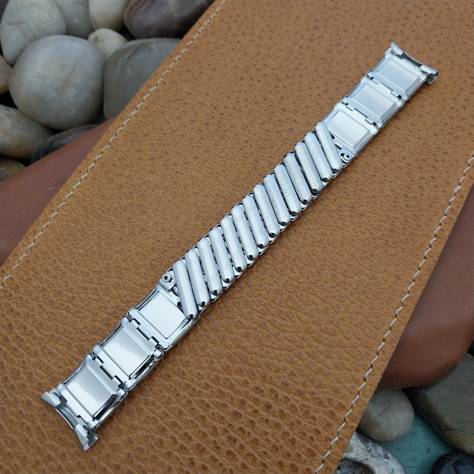 3/4" JB Champion Stainless Steel & Lizard Expansion nos 1950s Vintage Watch Band