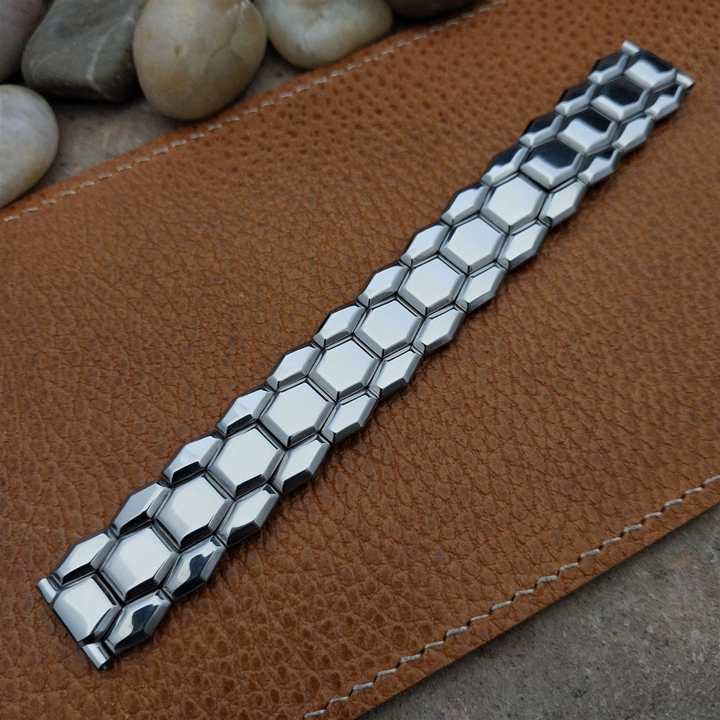 5/8" Bellavance Stainless Steel Quadra-Flex Expansion 1950s Vintage Watch Band