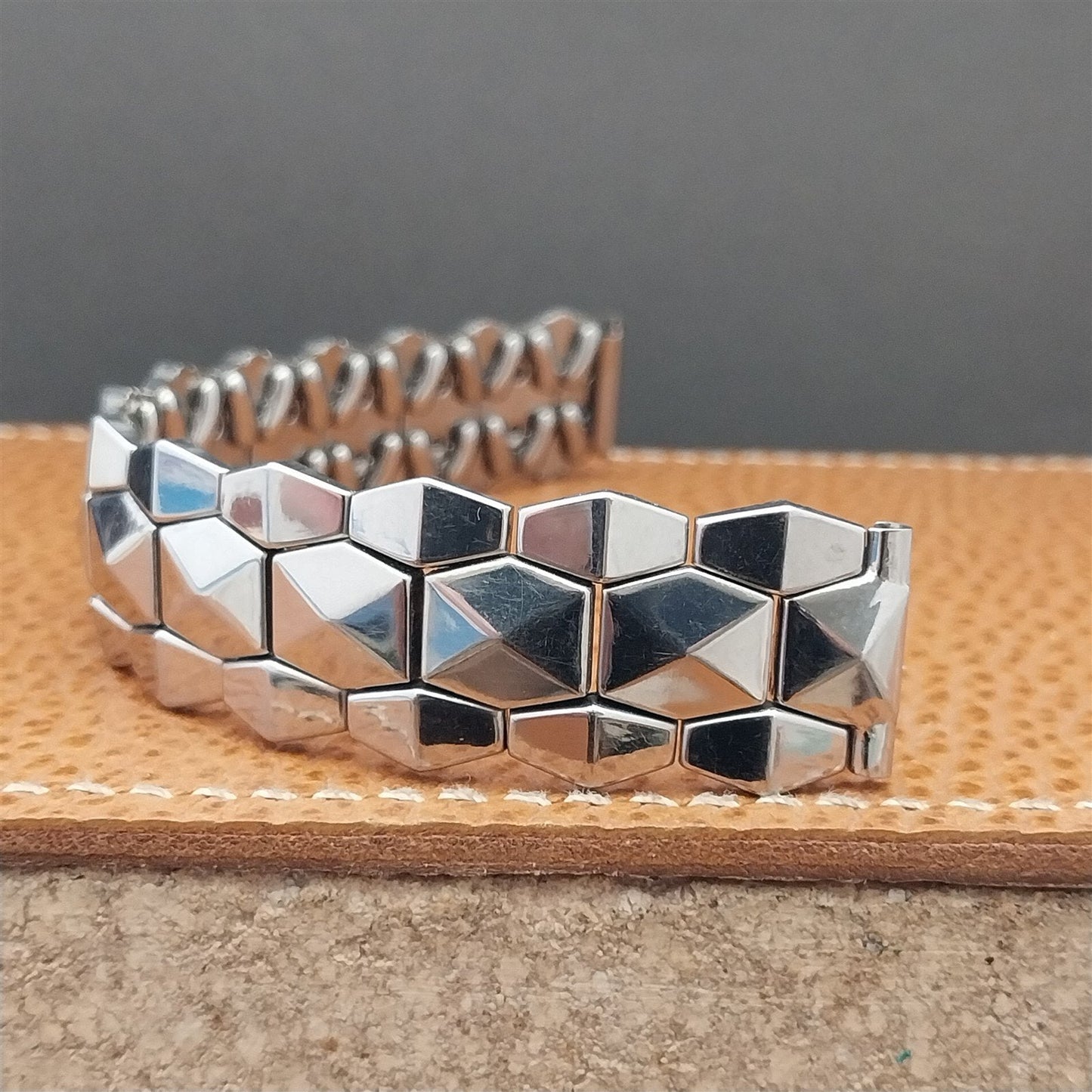 5/8" Bellavance Stainless Steel Quadra-Flex Expansion 1950s Vintage Watch Band