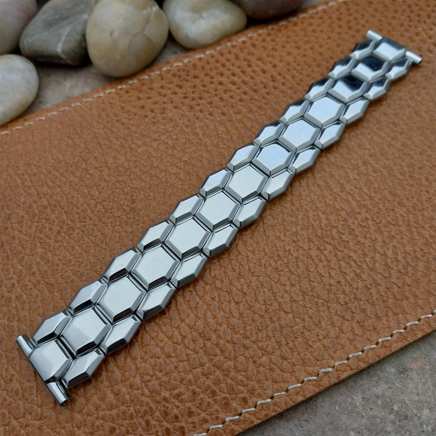 Vintage 3/4" Bellavance Stainless Steel Quadra-Stretch Short Unused Watch Band