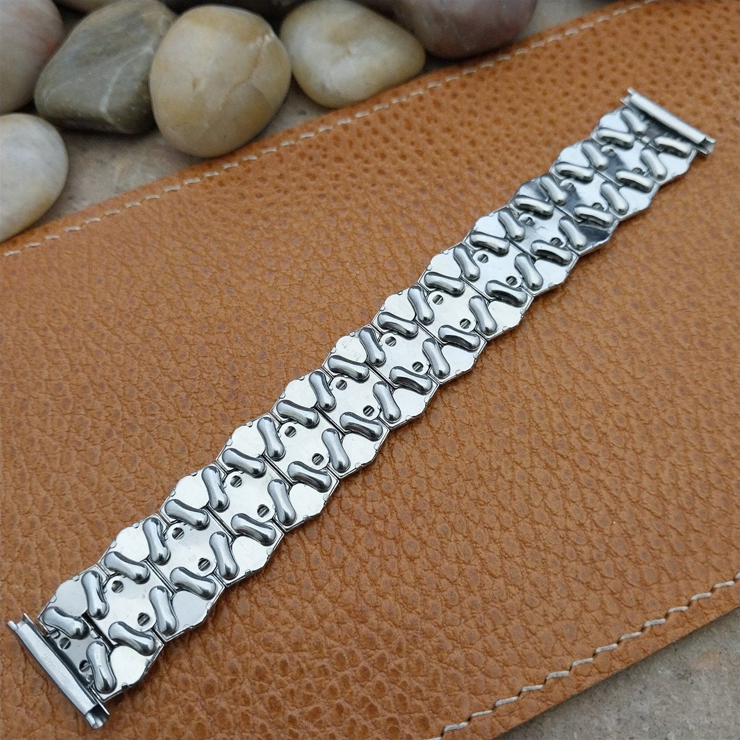 Vintage 3/4" Bellavance Stainless Steel Quadra-Stretch Short Unused Watch Band