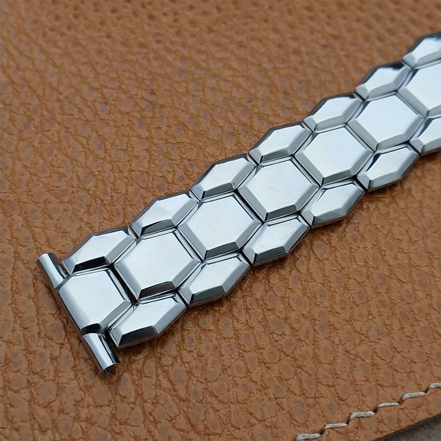 Vintage 3/4" Bellavance Stainless Steel Quadra-Stretch Short Unused Watch Band