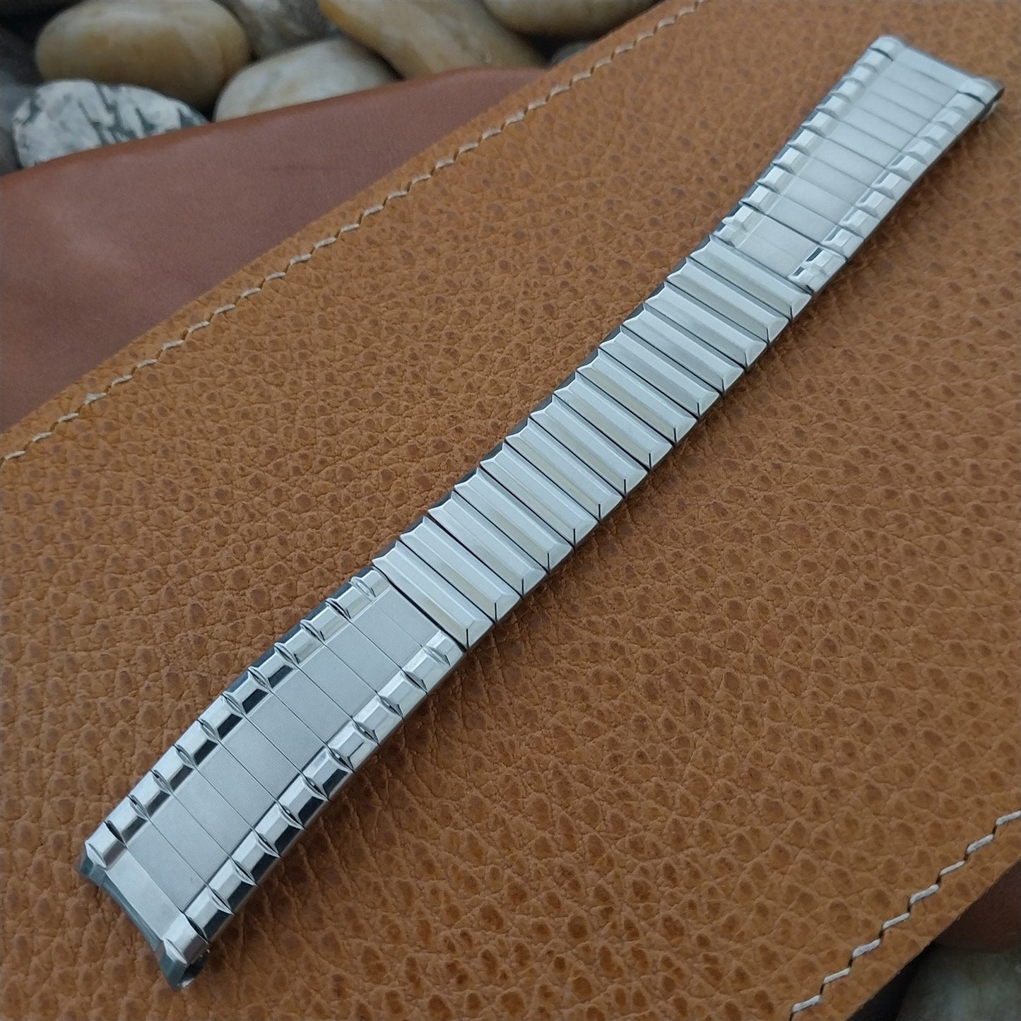 17.2mm 1960s Mira-Flex Classic Stainless Steel Unused nos Vintage Watch Band