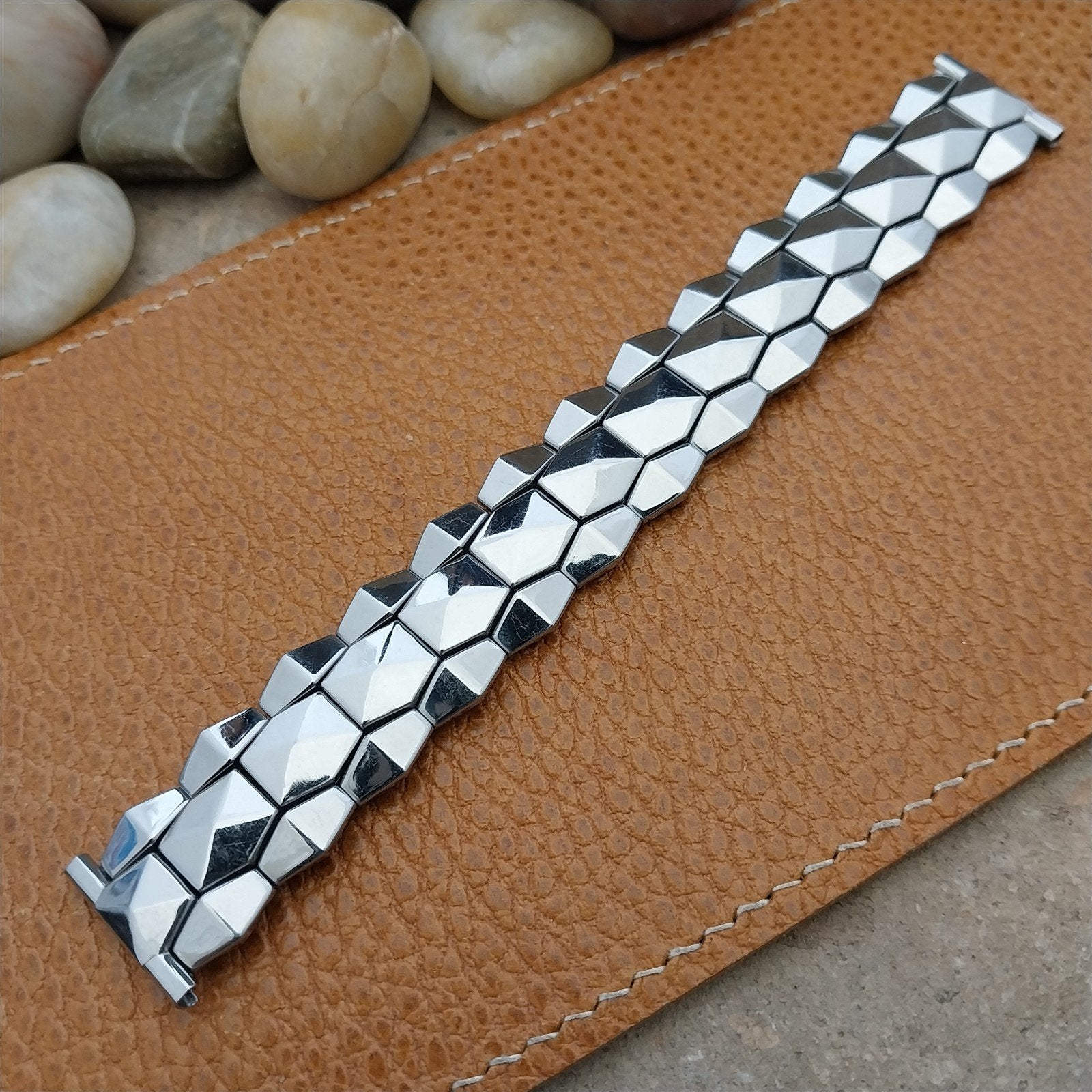 5/8"-3/4" Bellavance Stainless Steel Quadra-Stretch Expansion Vintage Watch Band