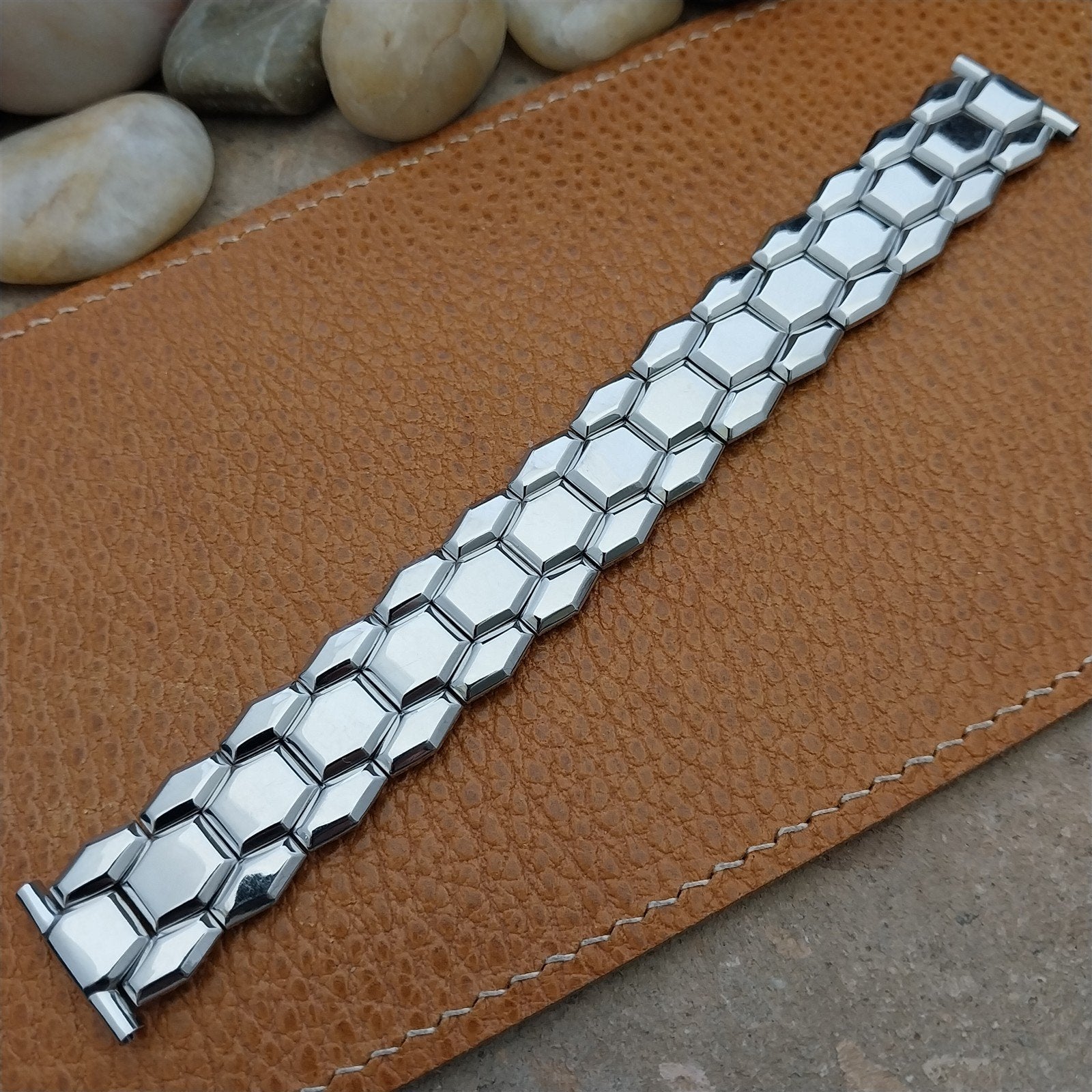 Vintage 5/8"-3/4" Bellavance Stainless Steel Quadra-Stretch Expansion Watch Band