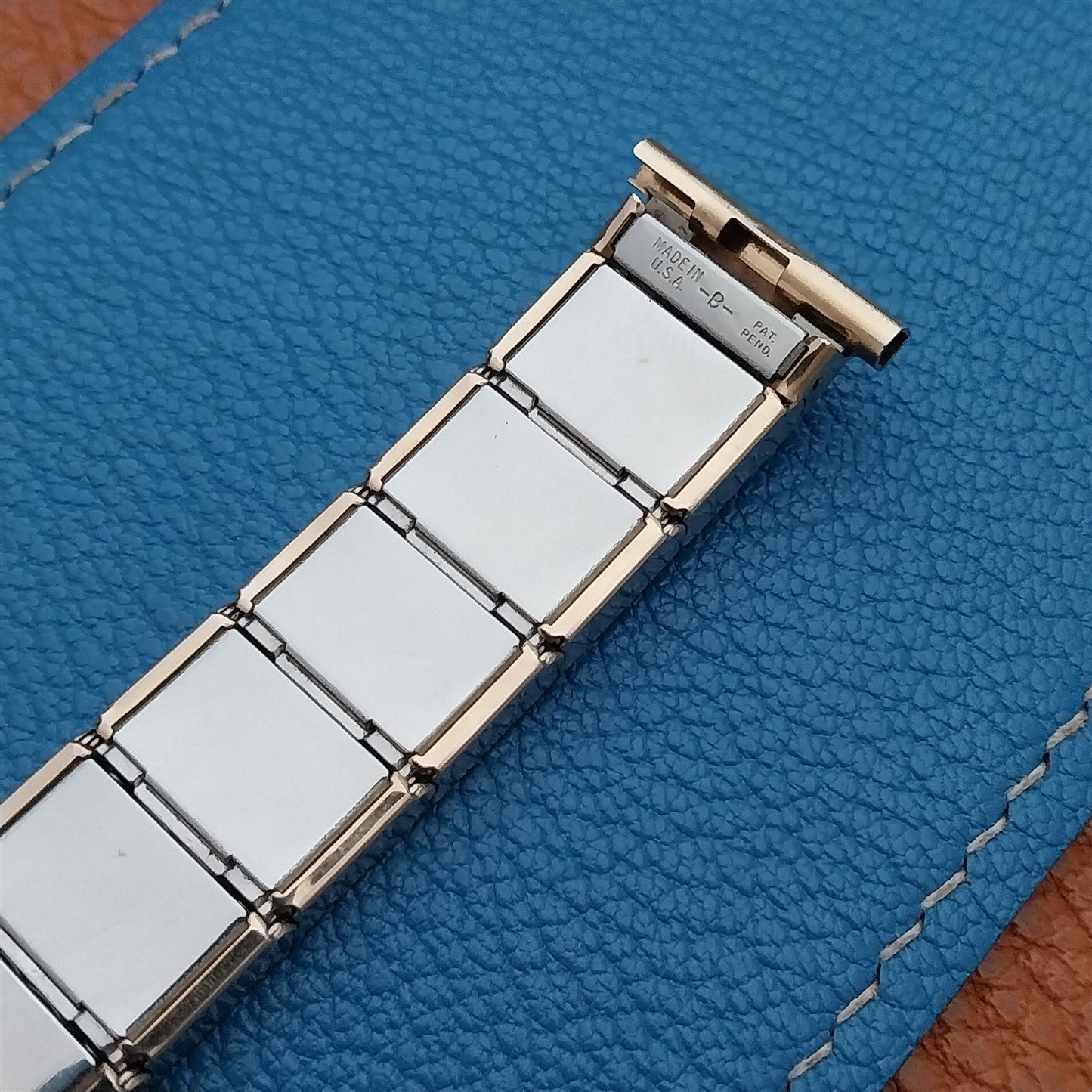 19mm 18mm Gold Filled & Alligator Classic Gemex USA nos 1950s Vintage Watch Band