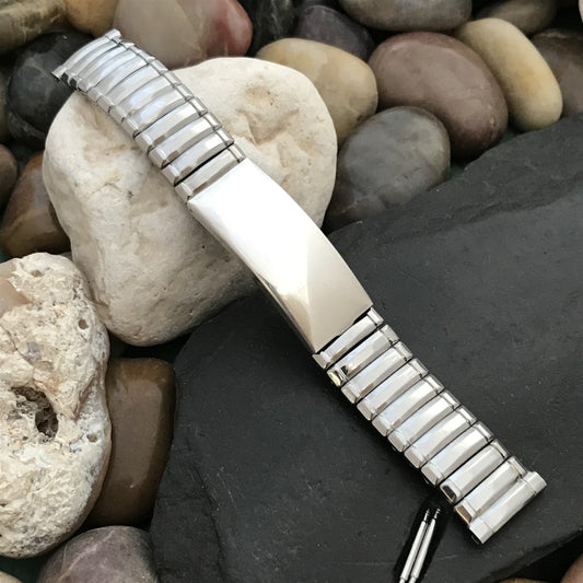 19mm 18mm 1950s Kestenmade Photo Wide Stainless &Sterling nos Vintage Watch Band