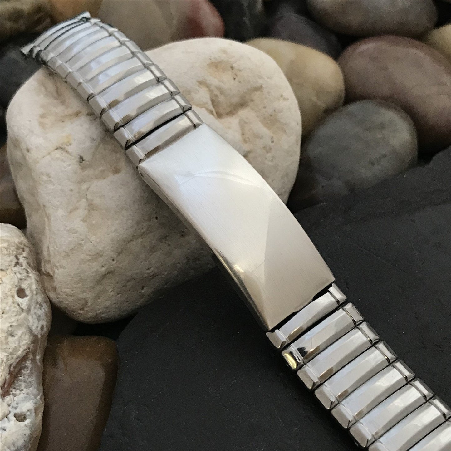 19mm 18mm 1950s Kestenmade Photo Wide Stainless &Sterling nos Vintage Watch Band