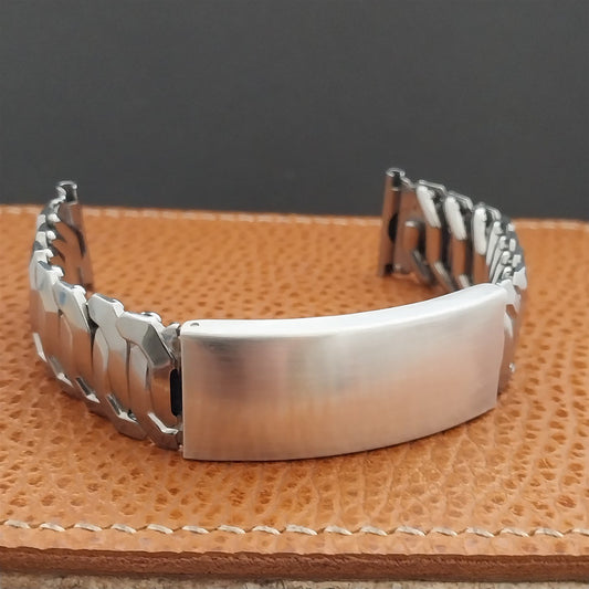 1950s Kestenmade Photo Wide Stainless & Sterling nos Vintage Watch Band