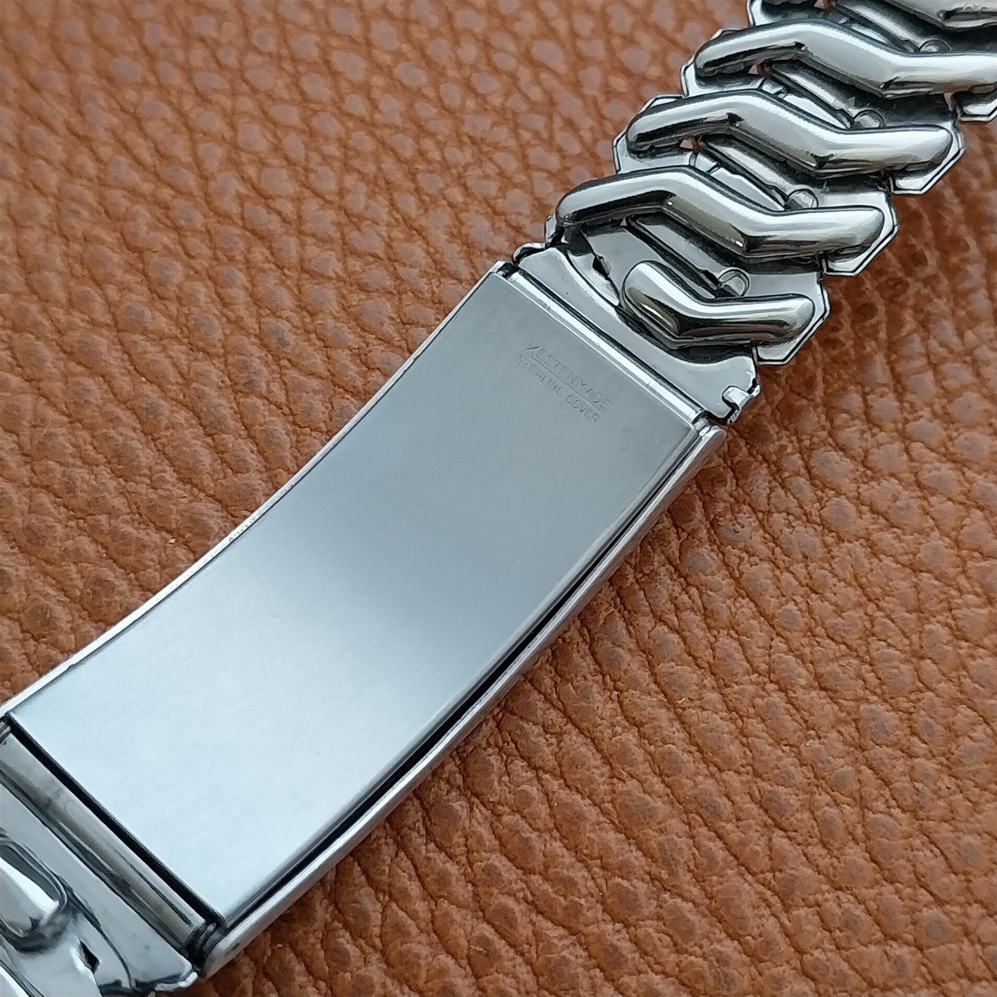 1950s Kestenmade Photo Wide Stainless & Sterling nos Vintage Watch Band