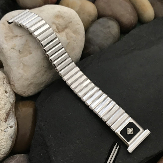 Kreisler Monte Cristo 14k White Gold-Filled nos 1950s Vintage Watch Band